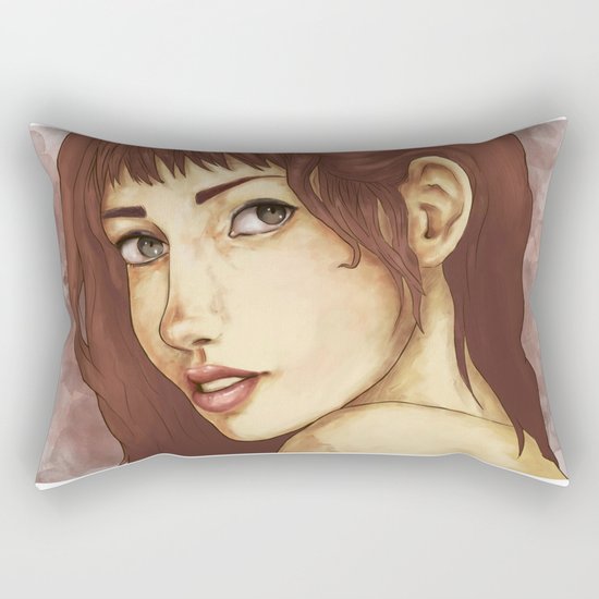 Red Feminine Girl Rectangular Pillow