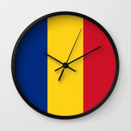 Flag of romania 3 -romania,romanian,balkan,bucharest,danube,romani,romana,bucuresti Wall Clock