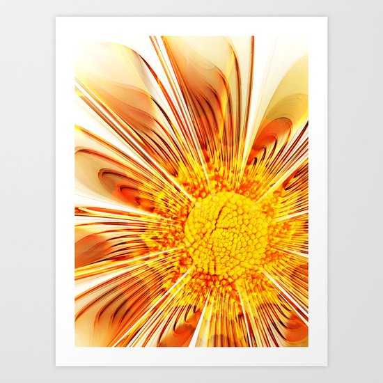 Summer Fractal Flower Art Print