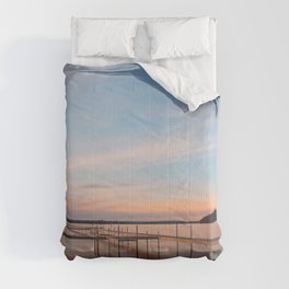 Saratoga Lake Sunset Comforter