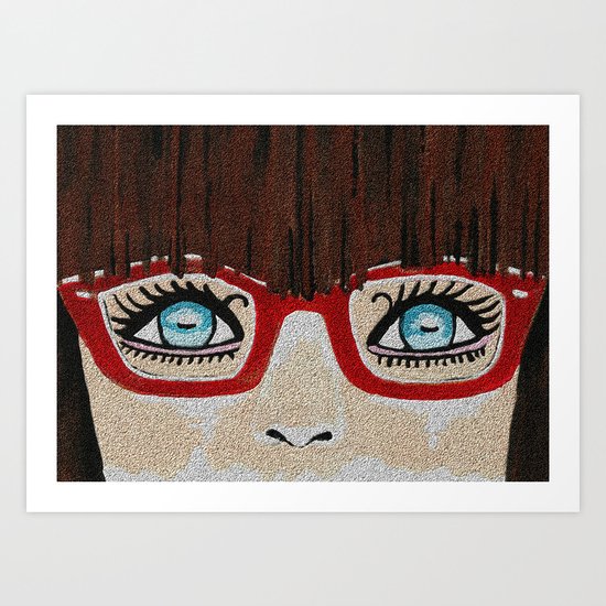 The Girl With The Red Glasses Art Print