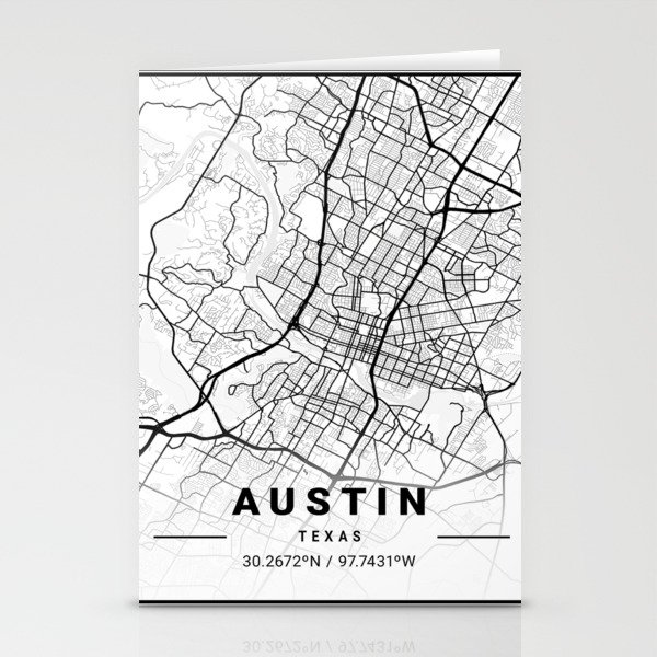 Austin tourist map Stationery Cards
