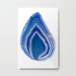 Blue Flame shaped agate Metal Print