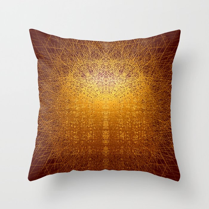 Sunrise in Shangri-La - Abstract Metal Painting Throw Pillow