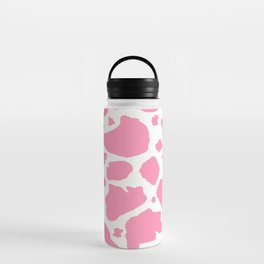 pink and white animal print cow spots Water Bottle