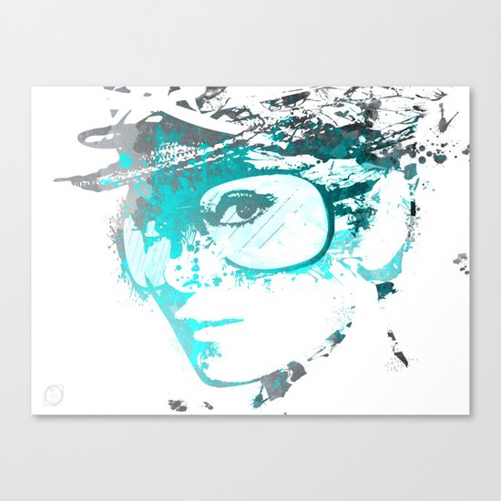Audrey splash Cool Blue Canvas Print