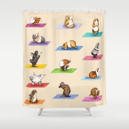 The Yoguineas - Yoga Guinea Pigs - Namast-hay! Shower Curtain