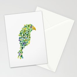 Green Star Bird Stationery Cards