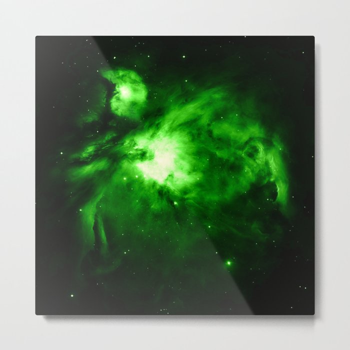 Orion NEBUla : Green Metal Print