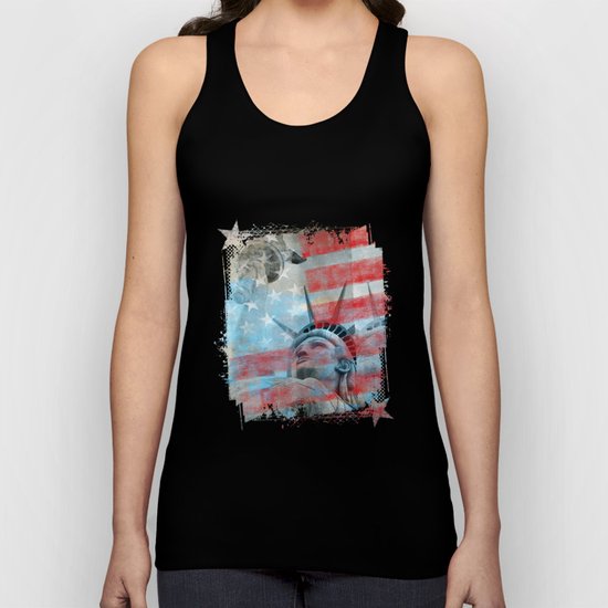 Lady Liberty Stars and Stripes Patriotic Artwork Unisex Tank Top