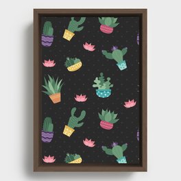Cacti flowers Framed Canvas