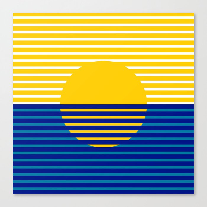 Yellow Split Sun Canvas Print