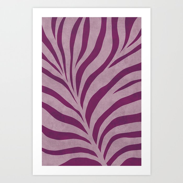 Magenta tiger leaf Art Print