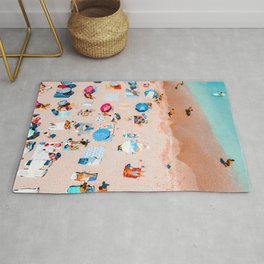 Coastal Sandy Beach Print, Aerial Beach, Aerial Bondi Beach, Ocean Waves, Waves Print, Sea Print, Modern Home Decor, Art Print Area & Throw Rug