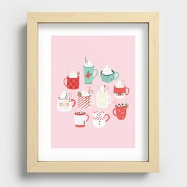 Christmas Cocoa Pink Recessed Framed Print