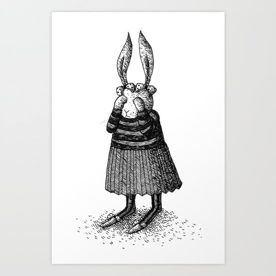 Rabbit - Girl Art Print