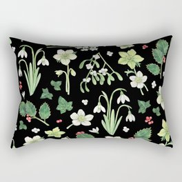 Winter Garden - black Rectangular Pillow