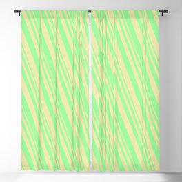 [ Thumbnail: Green and Pale Goldenrod Colored Lines/Stripes Pattern Blackout Curtain ]