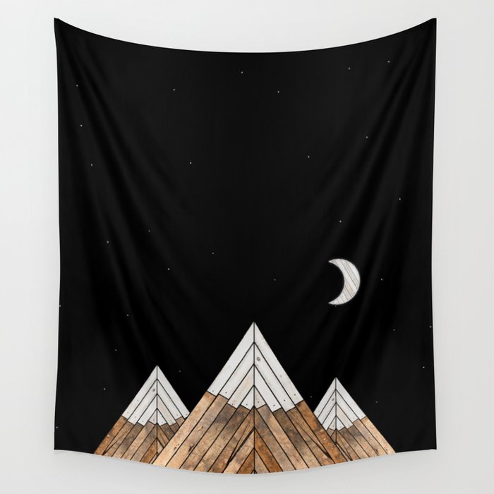 Digital Grain Mountains Wall Tapestry