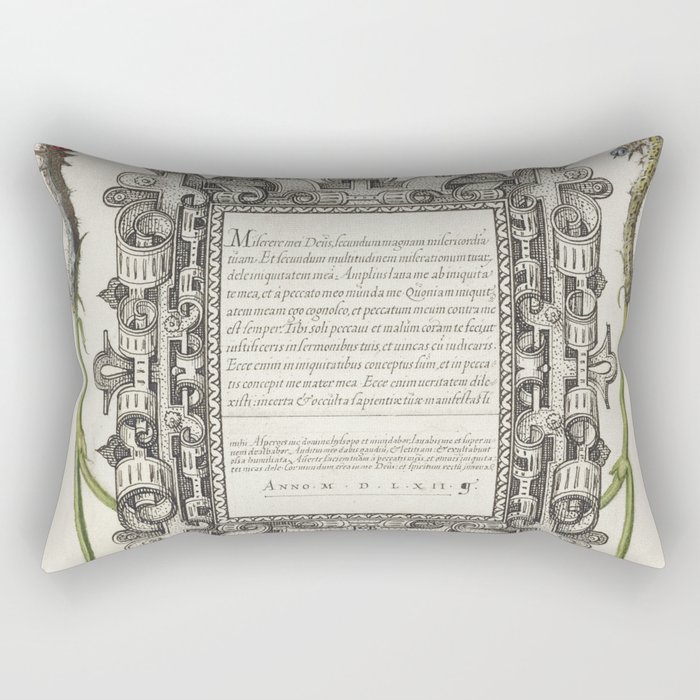 Vintage poster Floral and calligraphy Rectangular Pillow
