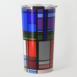 Manic Mondrian Style Retro Color Composition Travel Mug