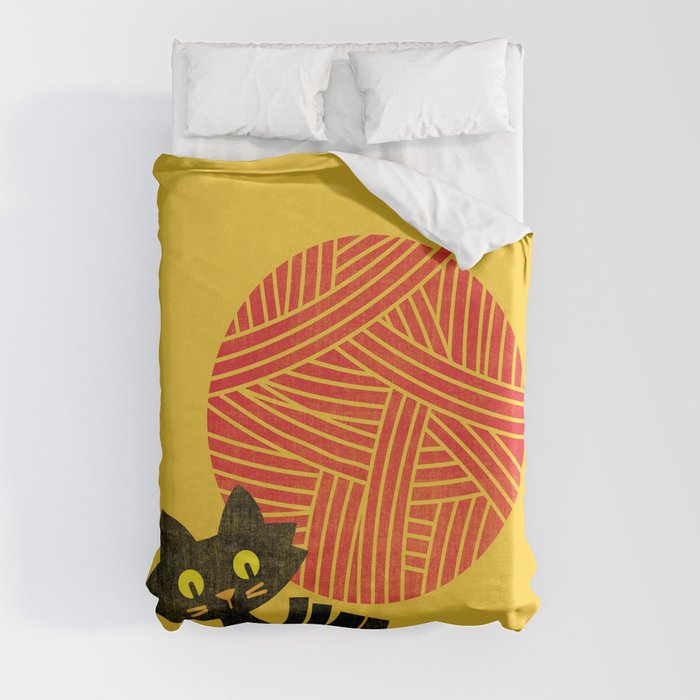 Fitz - Happiness (cat and yarn) Duvet Cover
