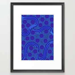 The Rivers around Us (blue) - Authentic Aboriginal Art Framed Art Print