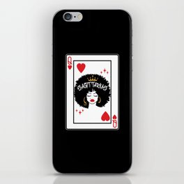 Sagittarius Star Sign Melanin Black Queen of Hearts Blackjack Poker iPhone Skin