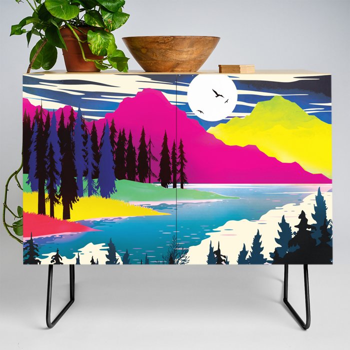 Colorful Sound of the Forest Credenza