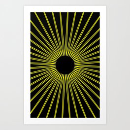 sun with black background Art Print