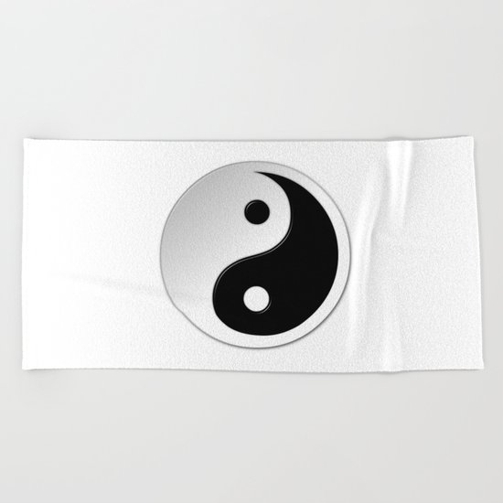 Yin Yang Symbol Beach Towel