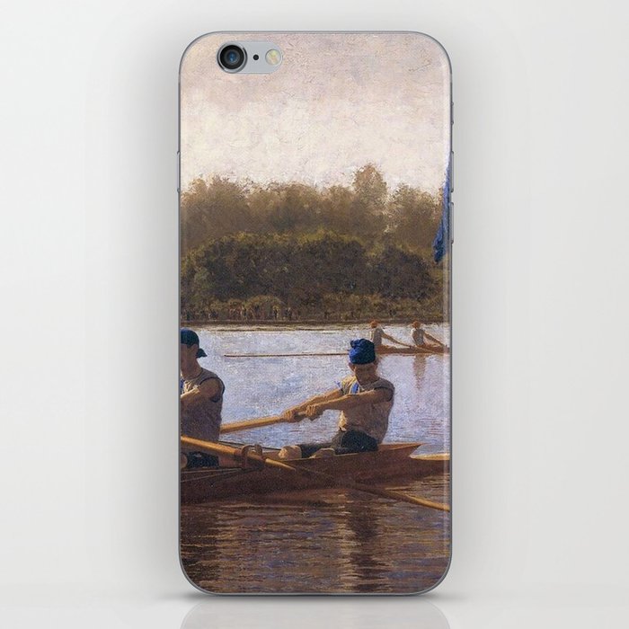 Boston's Head of the Charles River Regatta crew rowing racing boats landscape masterpiece by Thomas Eakins Boston's Head of the Charles Regatta iPhone Skin