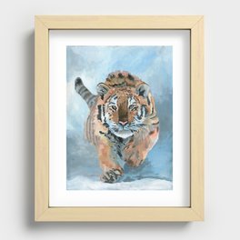Snow tiger Recessed Framed Print