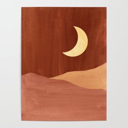 Terracotta moonlight Poster