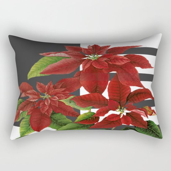 vintage poinsettia on modern background Rectangular Pillow