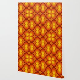 70s Circle Design - Orange Background Wallpaper