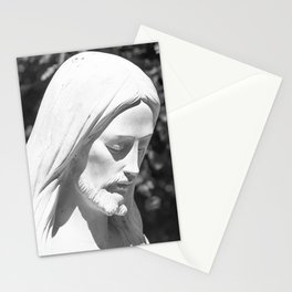 Jesus In The Garden (rect B&W) Stationery Cards