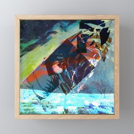 Collision At Sea - Abstract Ocean Starry Sky Framed Mini Art Print