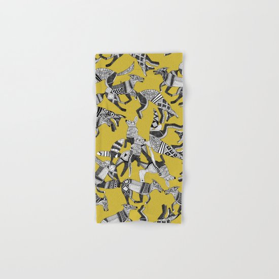 woodland fox party ochre yellow Hand & Bath Towel