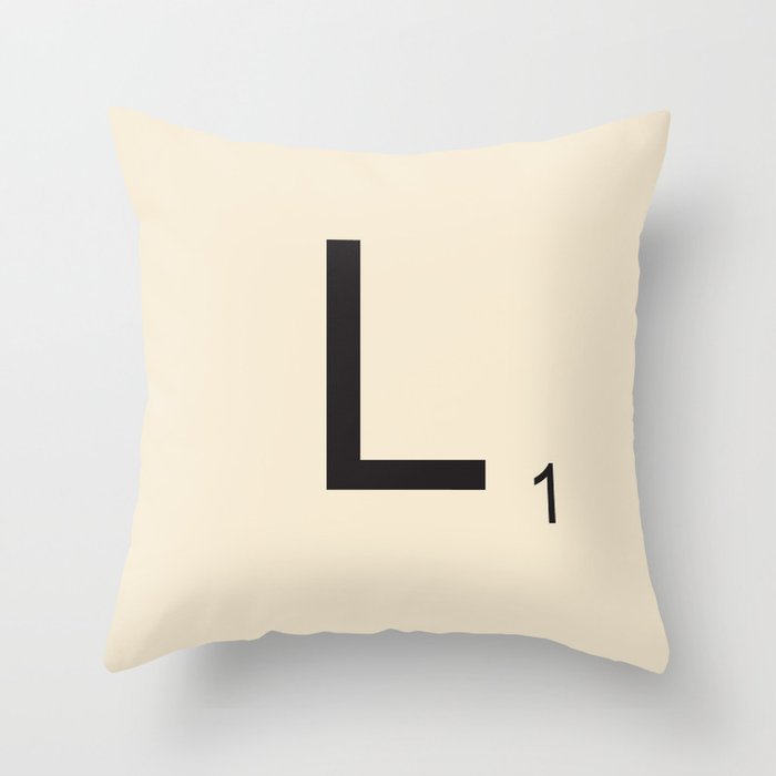Scrabble Lettre L Letter Throw Pillow