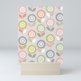 Soft Graphic Flower Pattern Mini Art Print