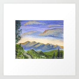 Watercolor Painting 'Blissful Landscape' Art Print