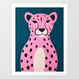 The Stare: Night Race Pink Cheetah Edition Art Print