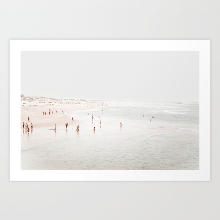 At The Beach (two) - minimal beach series - ocean sea photography by Ingrid Beddoes Art Print
