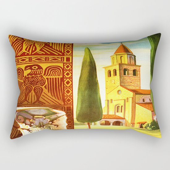 Aquileia Italy - Vintage Travel Rectangular Pillow