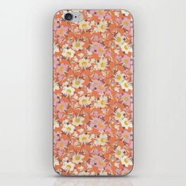 orange peach pink floral aesthetic evening primrose flower meaning youth and renewal  iPhone Skin