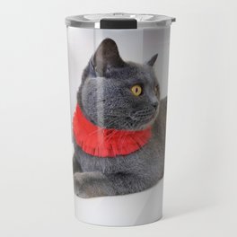 Shorthair Cat Staring At Something Interesting Travel Mug