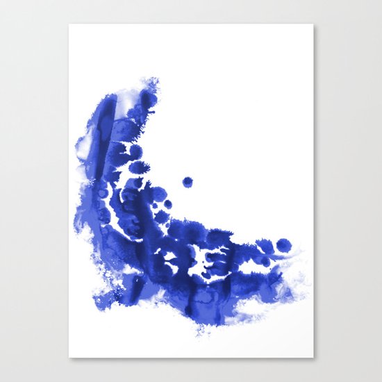 Paint 9 abstract indigo watercolor painting minimal modern canvas affordable dorm college art Canvas Print