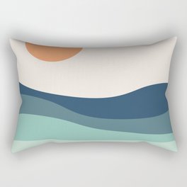 Abstract landscape with sea and sun Rectangular Pillow