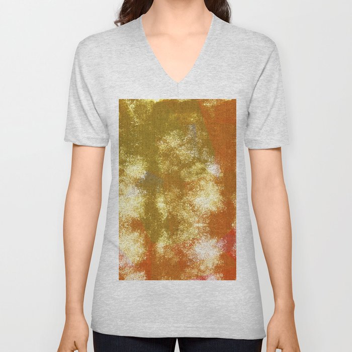 Happy Fabric Dye in Warm Colors V Neck T Shirt